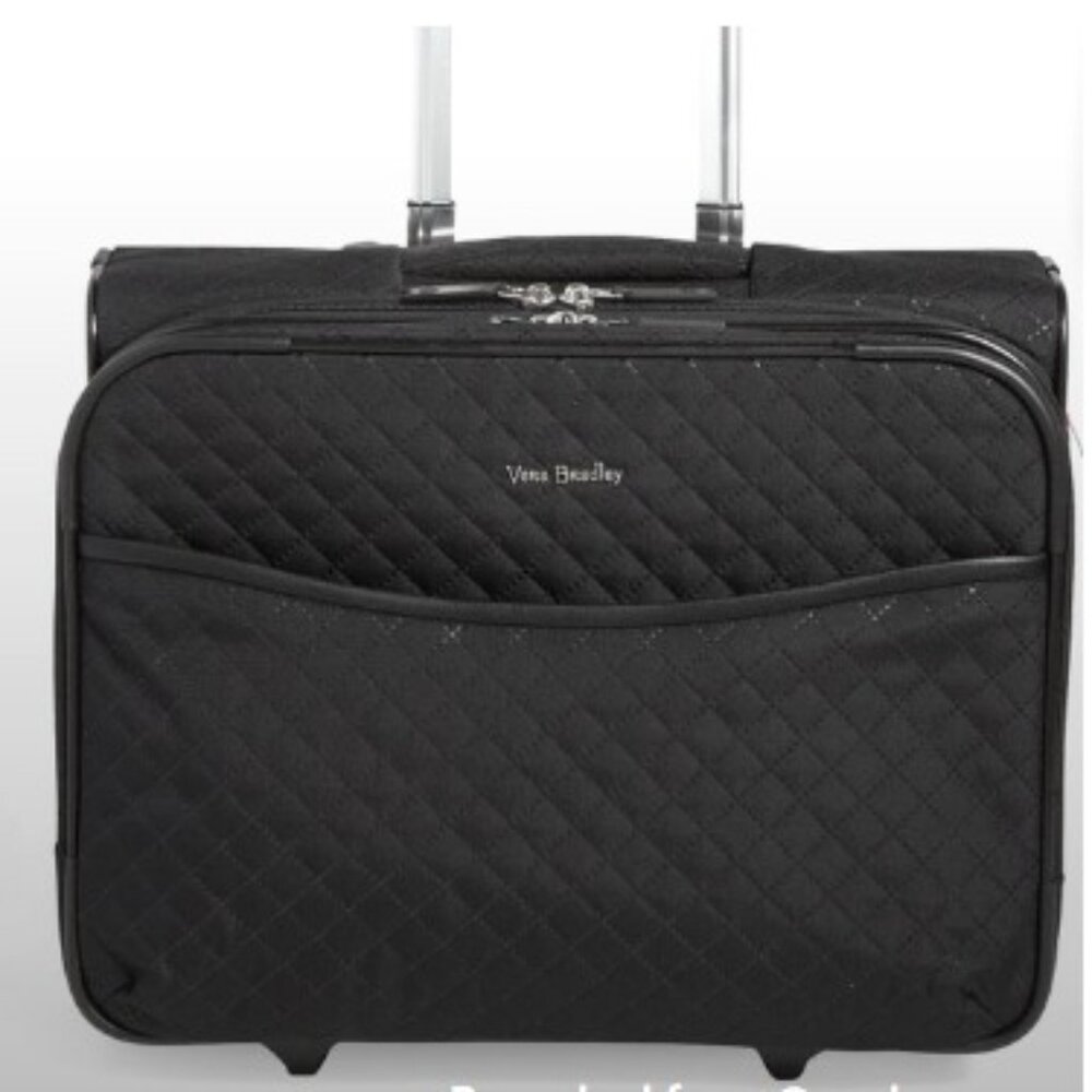 Vera Bradley Rolling Work/Laptop Bag Black EUC!